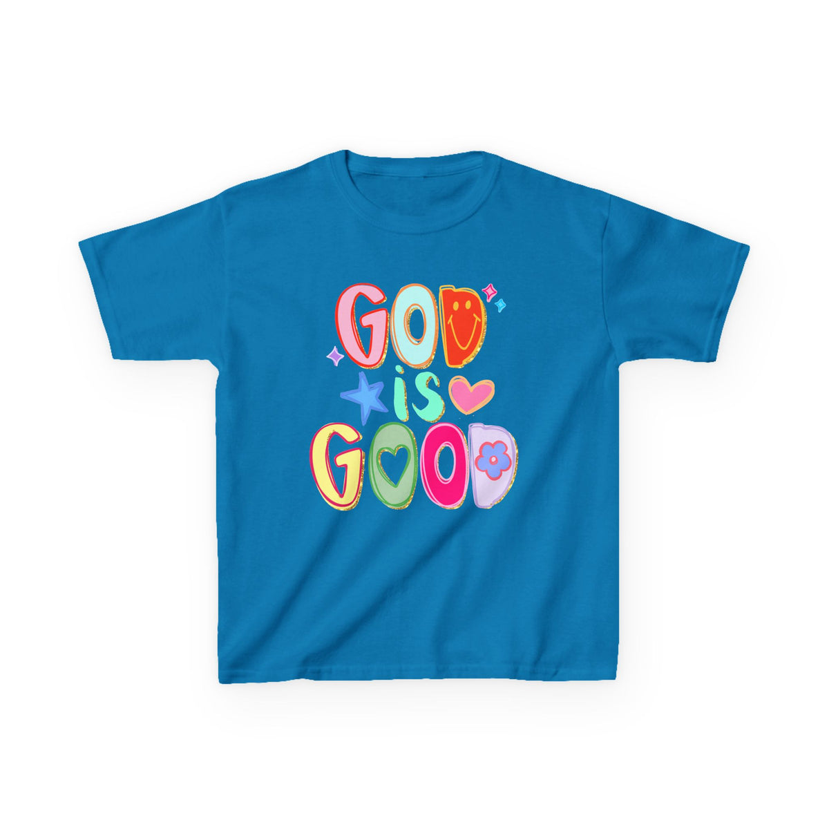 God Is Good Colorful Kids T-Shirt Youth Christian Faith Graphic Tee