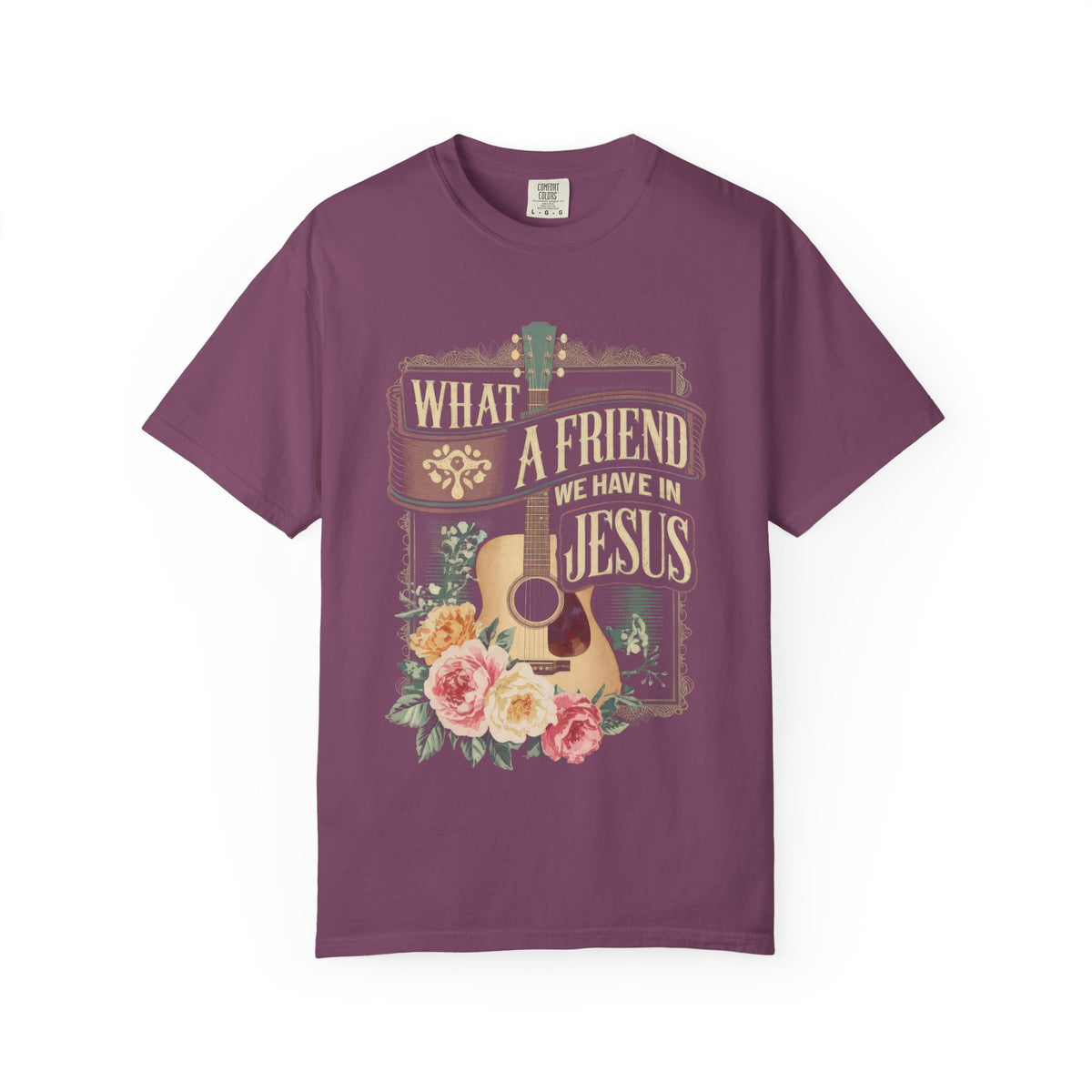 What a Friend We Have in Jesus Floral Vintage Tee Christian Guitar T-Shirt