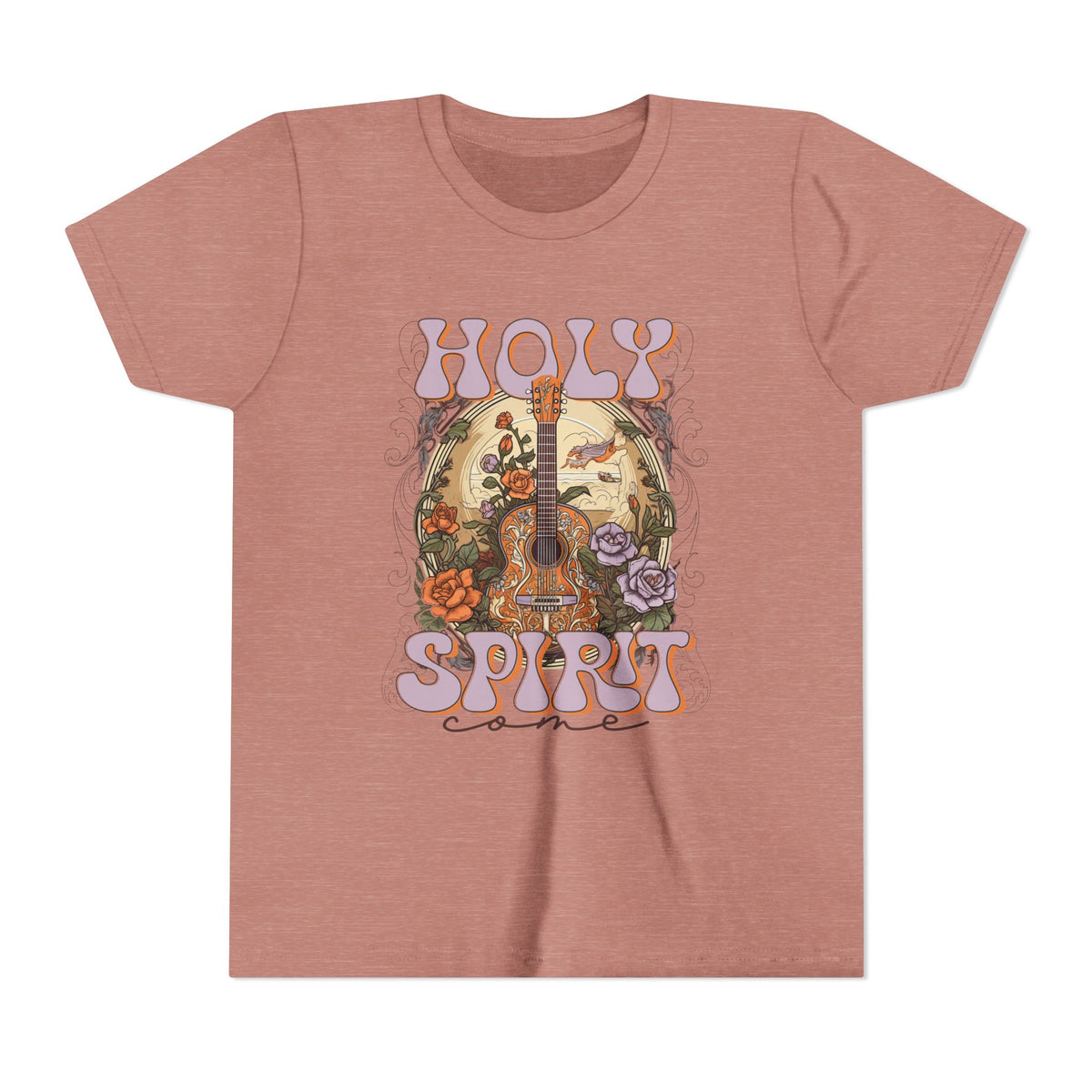 Holy Spirit Come Kids T-Shirt Christian Praise Guitar Graphic Tee