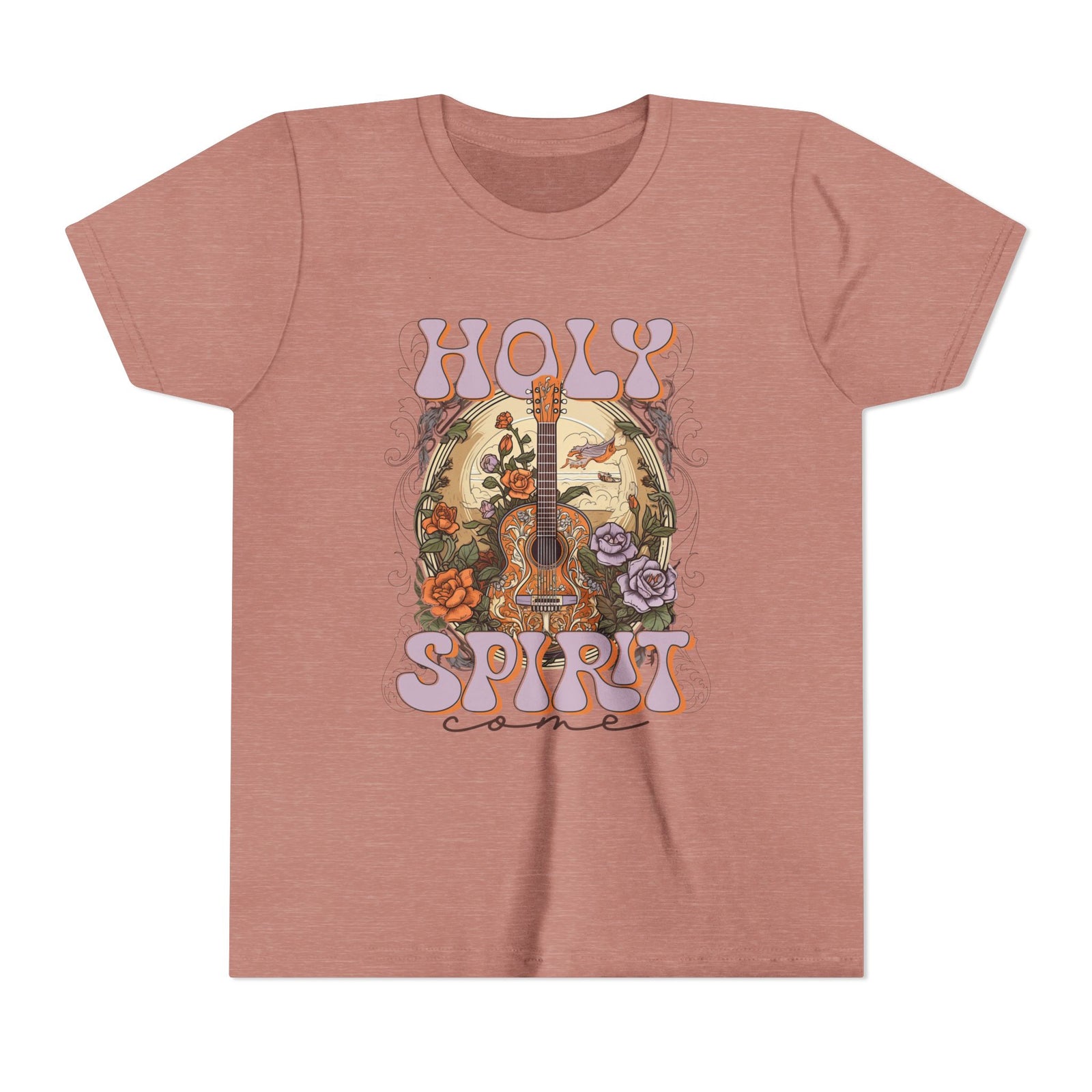 Holy Spirit Come Kids T-Shirt Christian Praise Guitar Graphic Tee