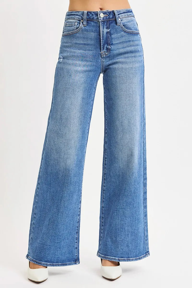 RISEN Full Size High Rise Wide Leg Jeans Plus Size - Sydney So Sweet