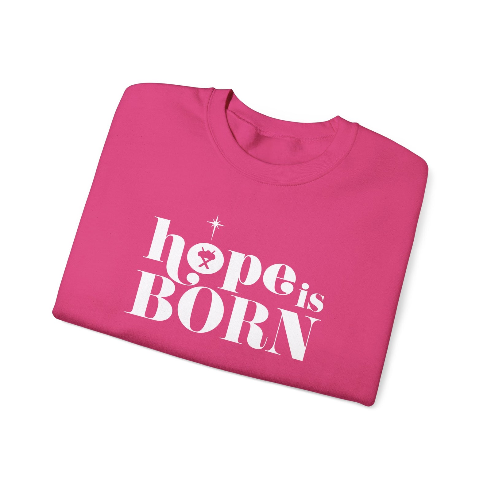 Hope is Born Nativity Christmas Season Crewneck Unisex Sweatshirt