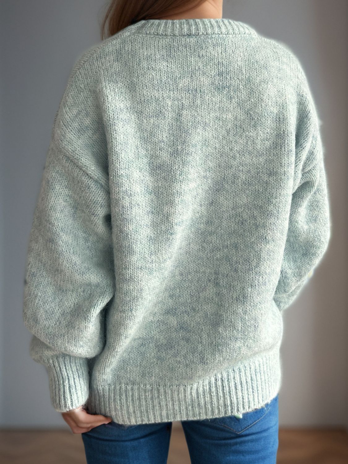 Round Neck Long Sleeve Sweater - Sydney So Sweet