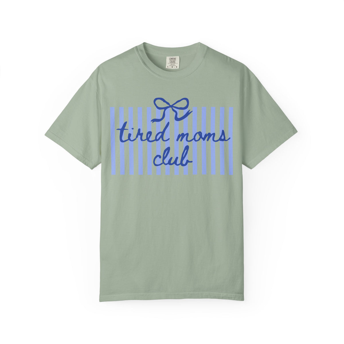 Tired Moms Club Graphic T-Shirt Cute Striped Tee for Busy Moms