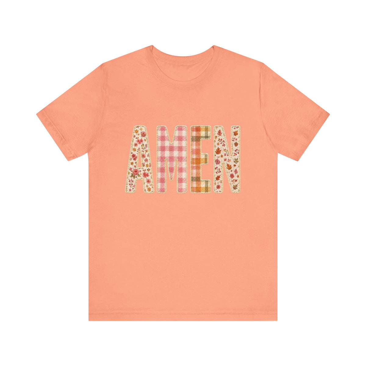 AMEN Floral Plaid Tee Women's Christian Graphic T-Shirt