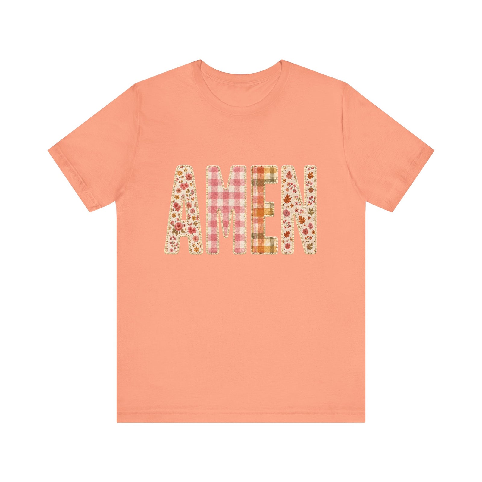 AMEN Floral Plaid Tee Women's Christian Graphic T-Shirt