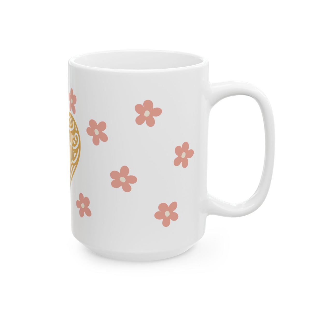 Faith Heart Floral Cute Ceramic Mug Coffee Cup (11oz & 15oz)