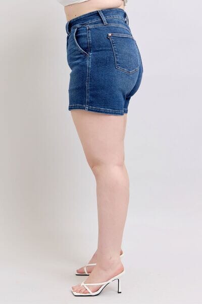 Judy Blue Full Size Double Button Waistband Denim Shorts Plus Size - Sydney So Sweet