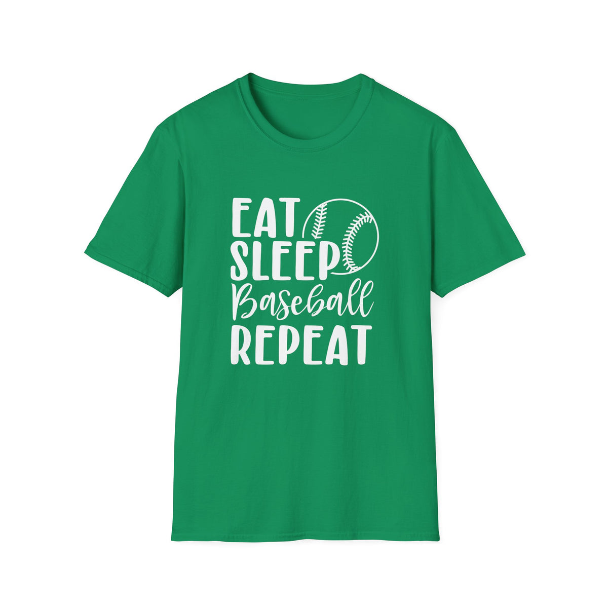 Eat Sleep Baseball Repeat Graphic T-Shirt Cute Sports Mom Tee (12 Team Colors)