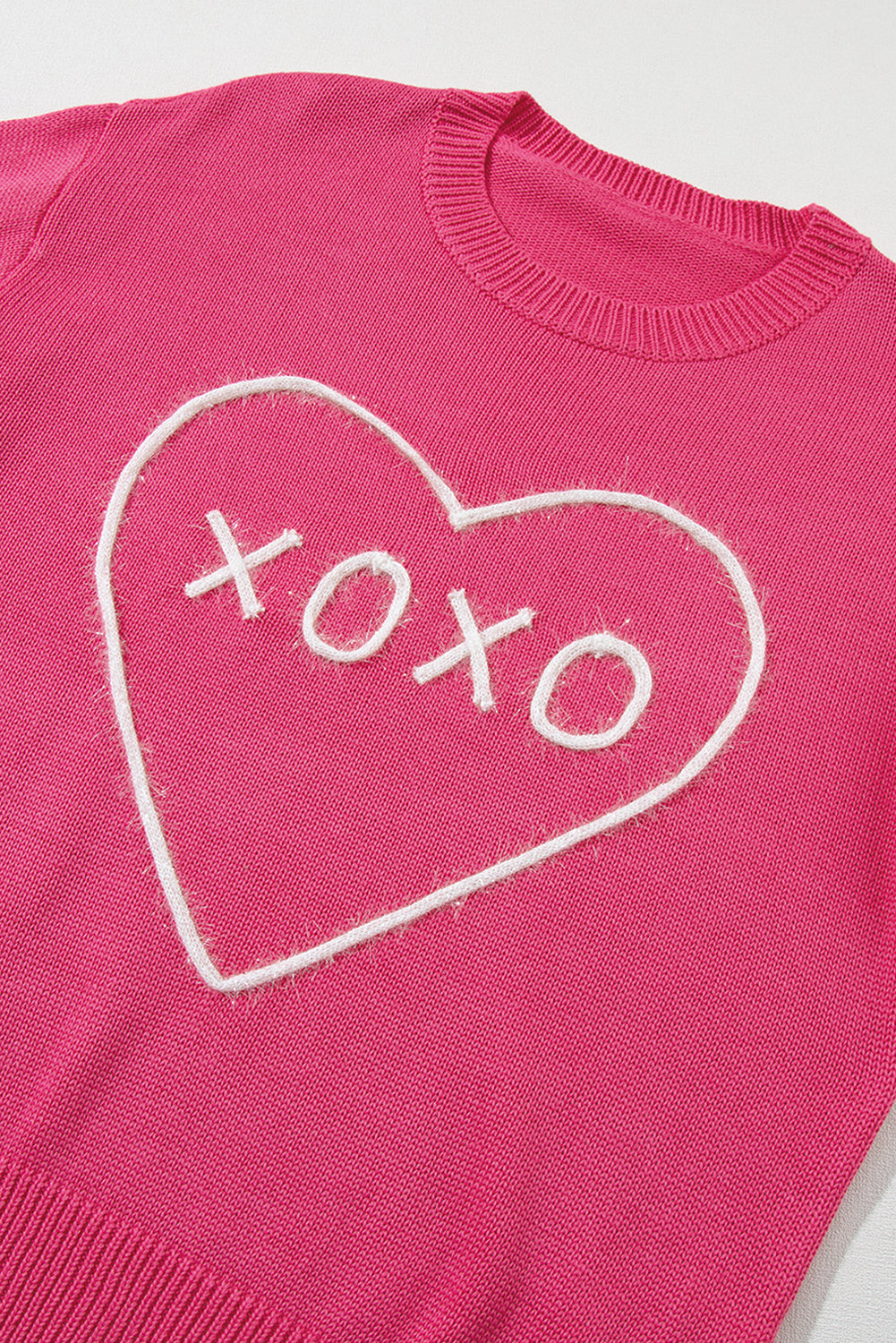 XOXO Round Neck Drop Shoulder Sweater - Sydney So Sweet