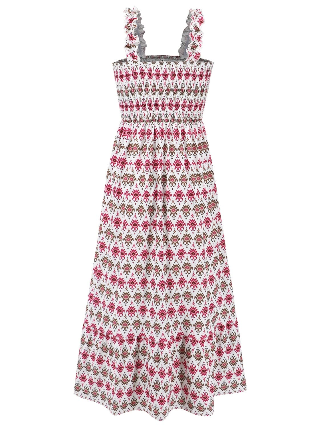 Smocked Printed Square Neck Sleeveless Dress - Sydney So Sweet