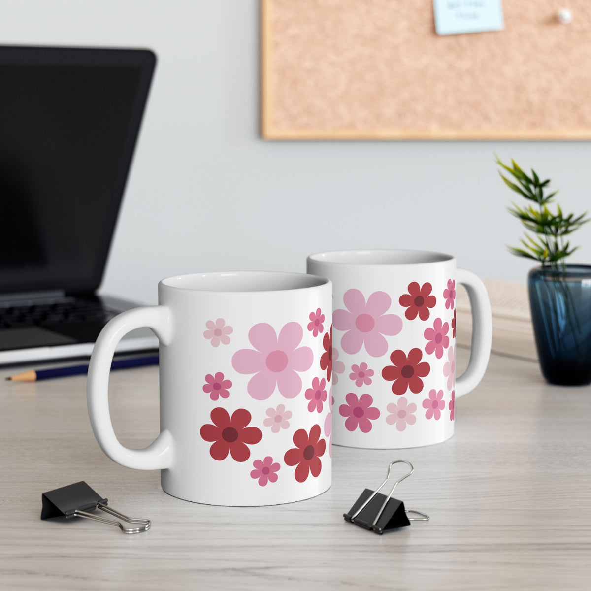 Retro Daisy Heart Bouquet Mug — Cute Valentine’s Day Coffee Cup (11oz & 15oz) - Sydney So Sweet
