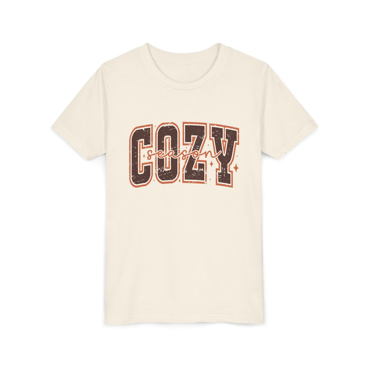 Cozy Vibes Youth Tee — 'Cozy' Retro Script Graphic