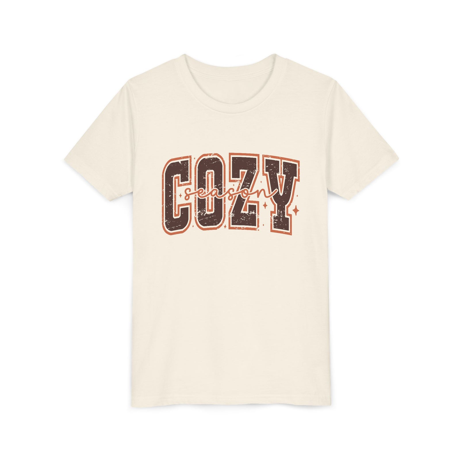 Cozy Vibes Youth Tee — 'Cozy' Retro Script Graphic