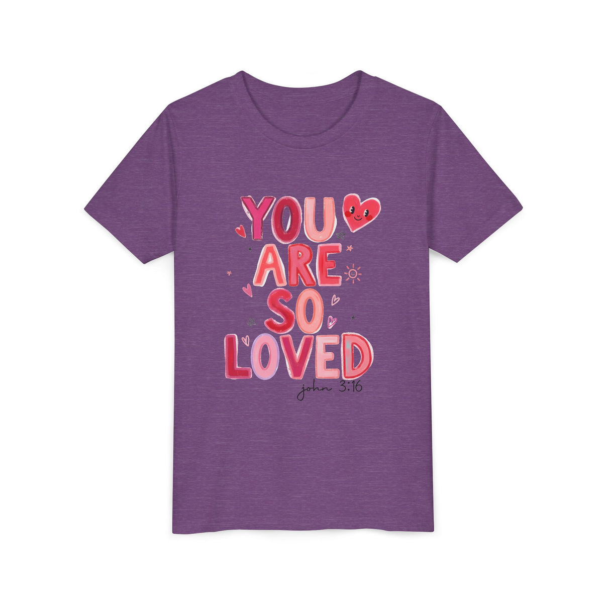 You Are So Loved John 3:16 Kids T-Shirt Cute Youth Christian Tee