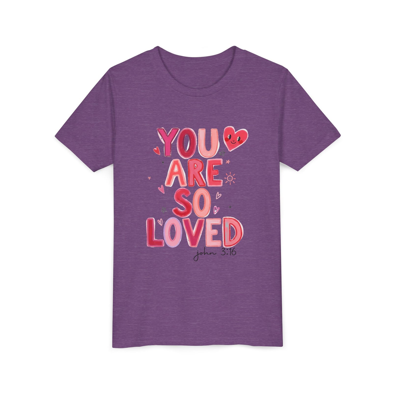 You Are So Loved John 3:16 Kids T-Shirt Cute Youth Christian Tee