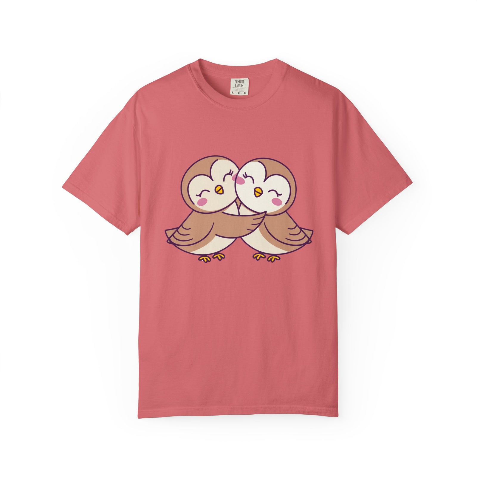 Cute Kissing Owls Graphic T-Shirt Unisex Short Sleeve Tee - Sydney So Sweet