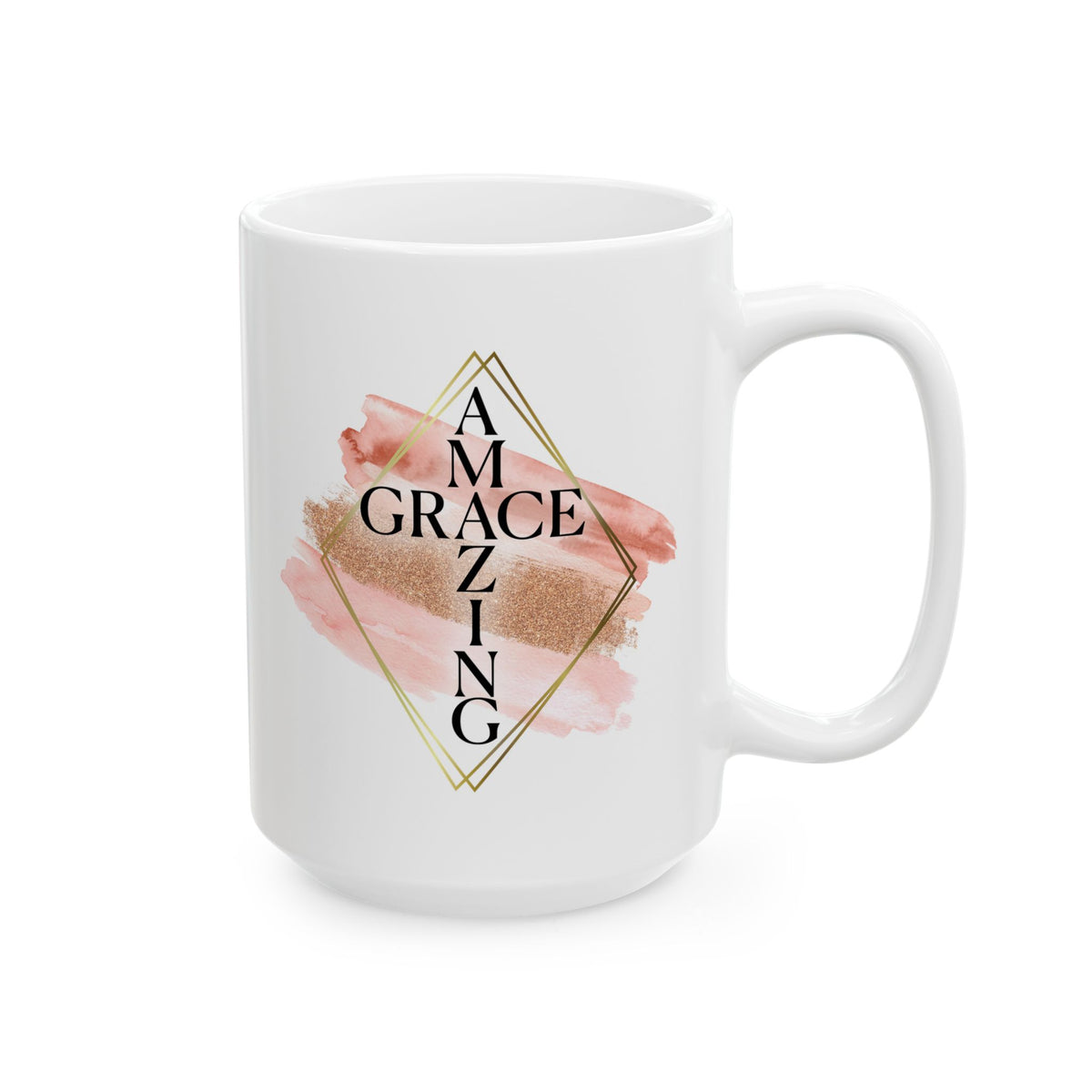 Amazing Grace Christian Mug — Pink Watercolor Coffee Cup (11oz, 15oz) - Sydney So Sweet