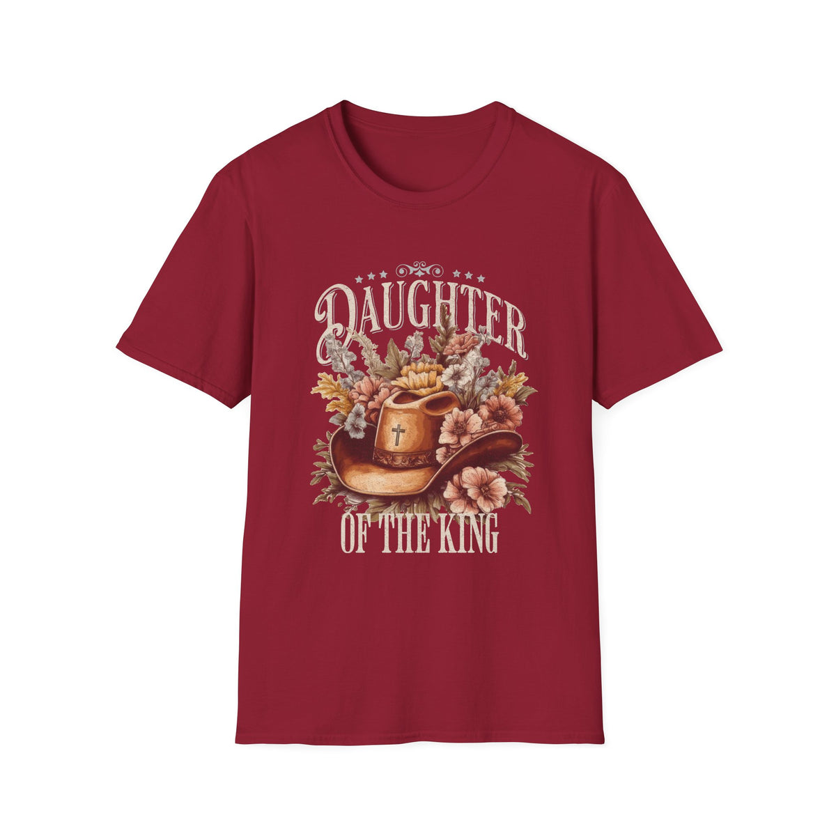Daughter of the King T-Shirt Western Floral Christian Cowgirl Faith Tee