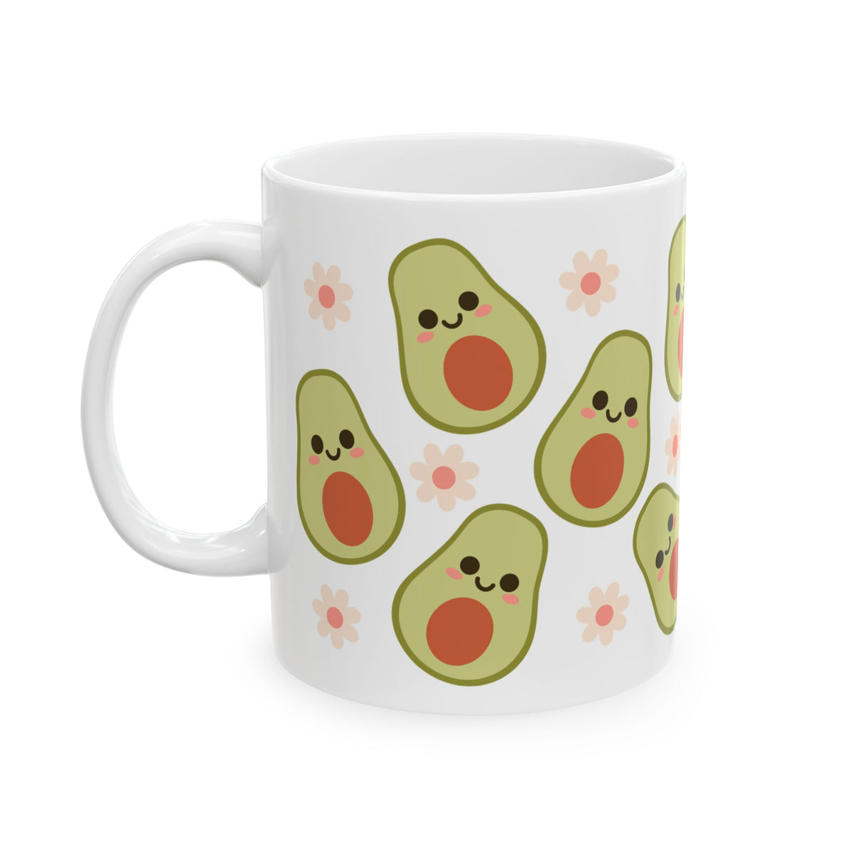 Happy Avocado Cute Ceramic Mug Coffee Cup (11oz & 15oz)