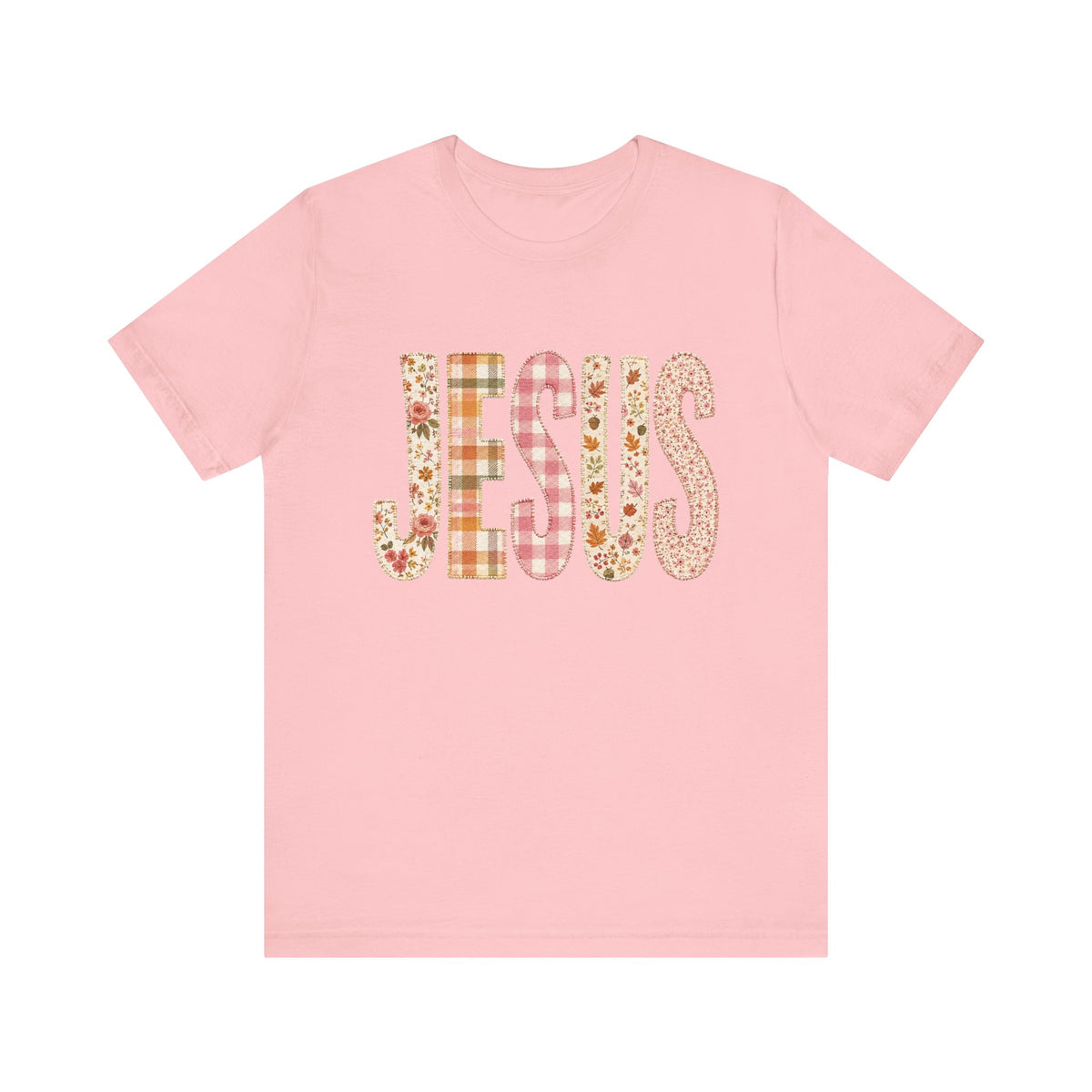 JESUS Floral Plaid Tee Women's Christian Graphic T-Shirt