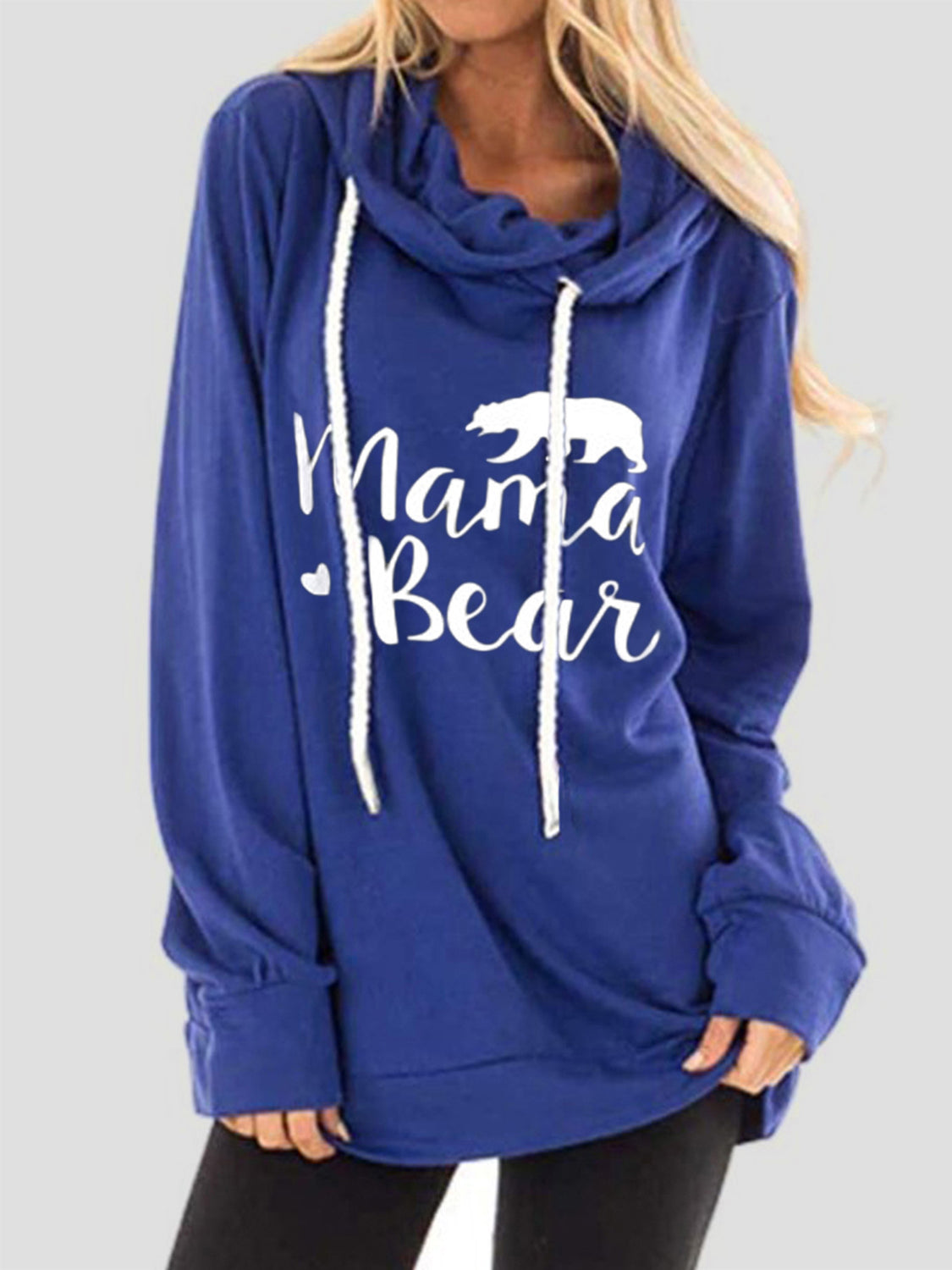 Drawstring Mama Bear Long Sleeve Women's Graphic Hoodie - Sydney So Sweet