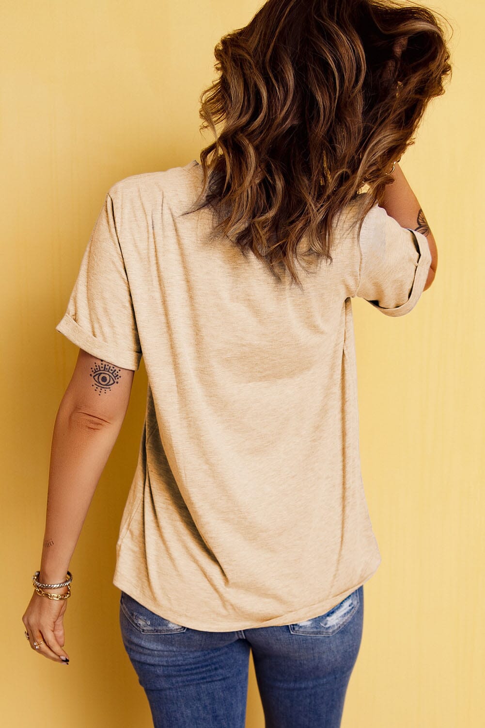 Corn Letter Graphic Cuffed Tee - Sydney So Sweet