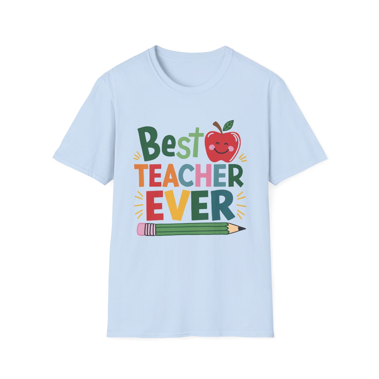 Best Teacher Ever T-Shirt Cute Apple Teacher Appreciation Gift Tee