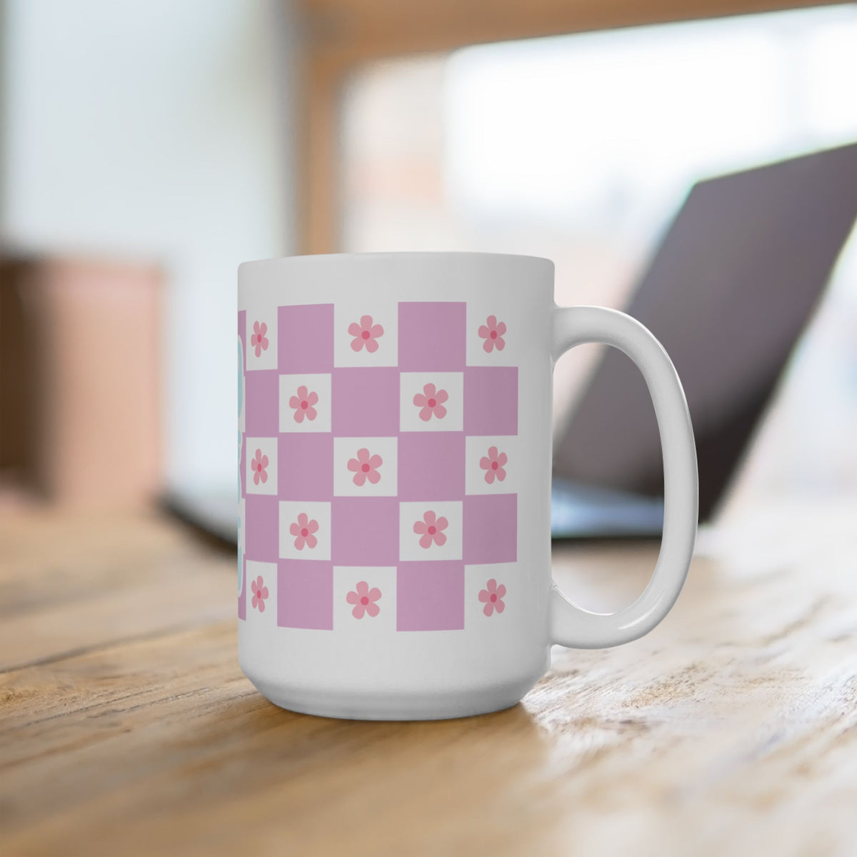 Coffee Checkerboard Cute Ceramic Mug Coffee Cup (11oz & 15oz) - Sydney So Sweet