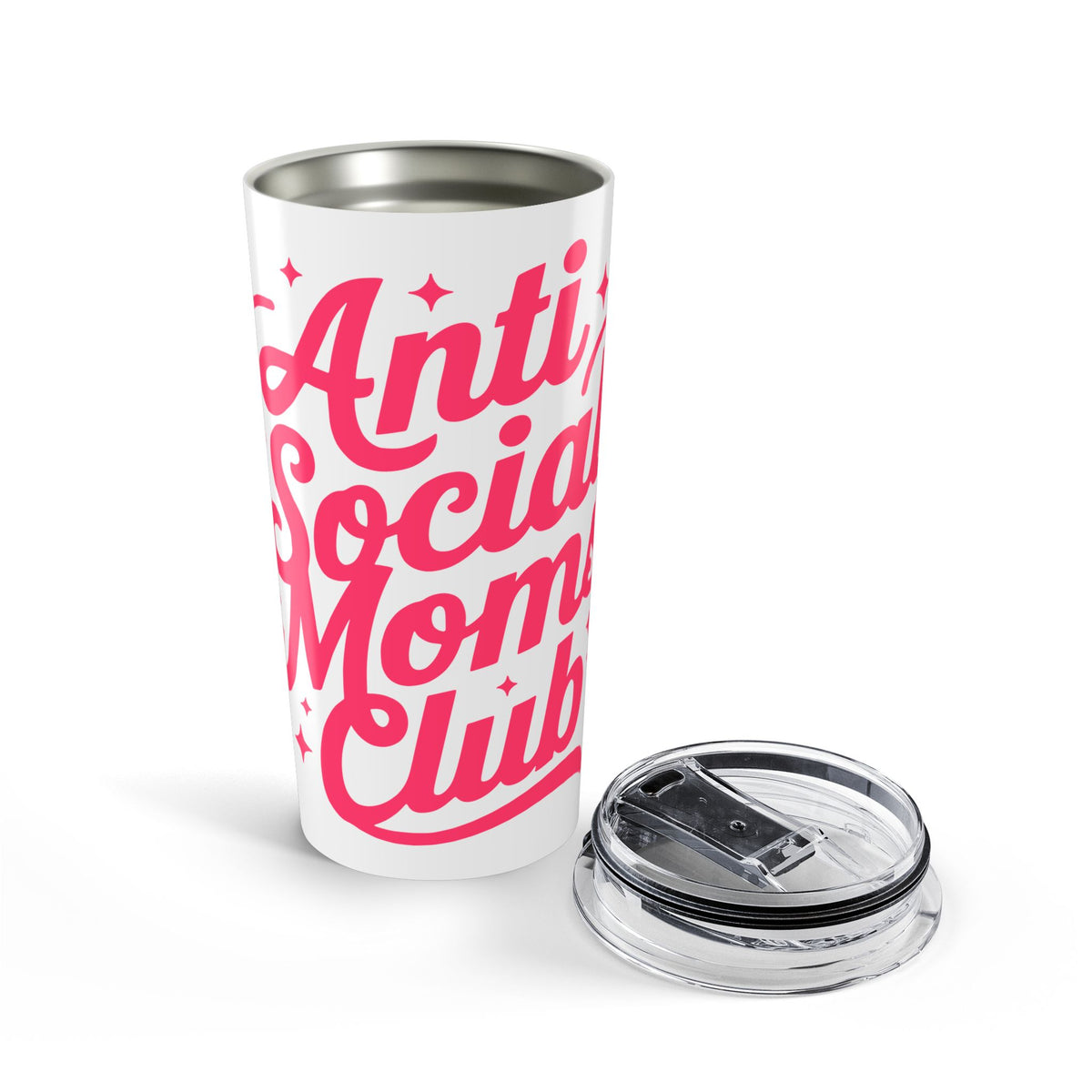 Anti Social Mom Club 20oz Tumbler Pink Script Insulated Travel Cup