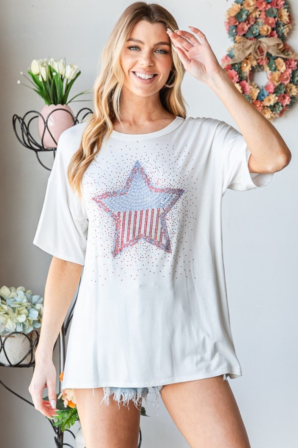 Star Patch Short Sleeve T-Shirt - Sydney So Sweet