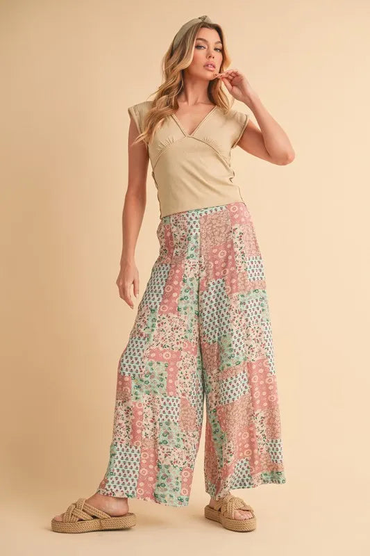 Aemi+Co Printed Wide Leg Pants - Sydney So Sweet