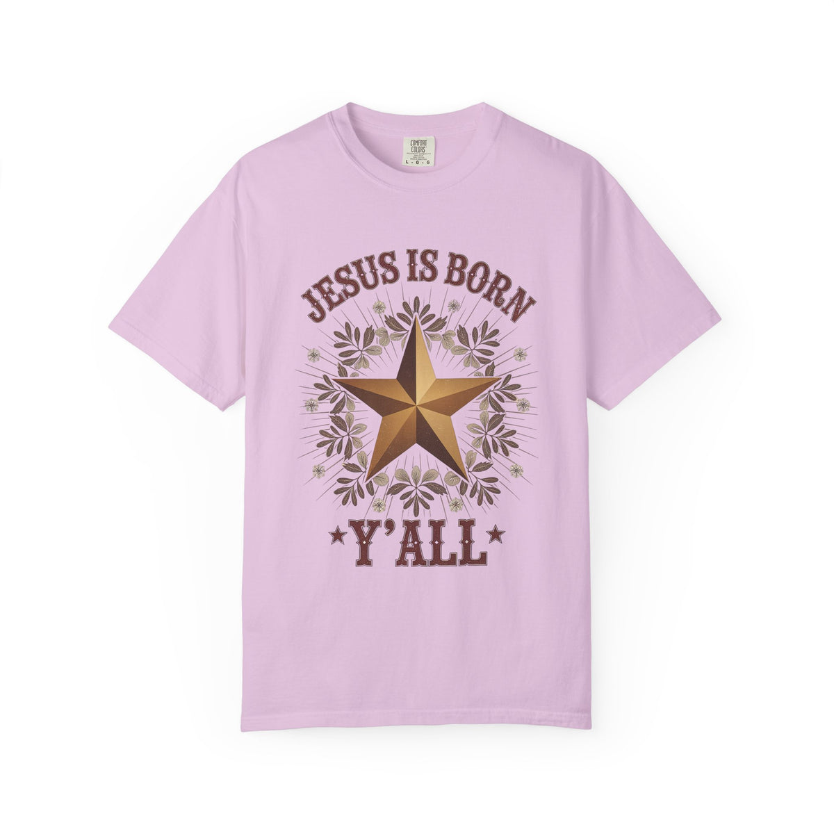 Jesus is Born Y'all Christmas T-Shirt Christian Western Star Graphic Tee