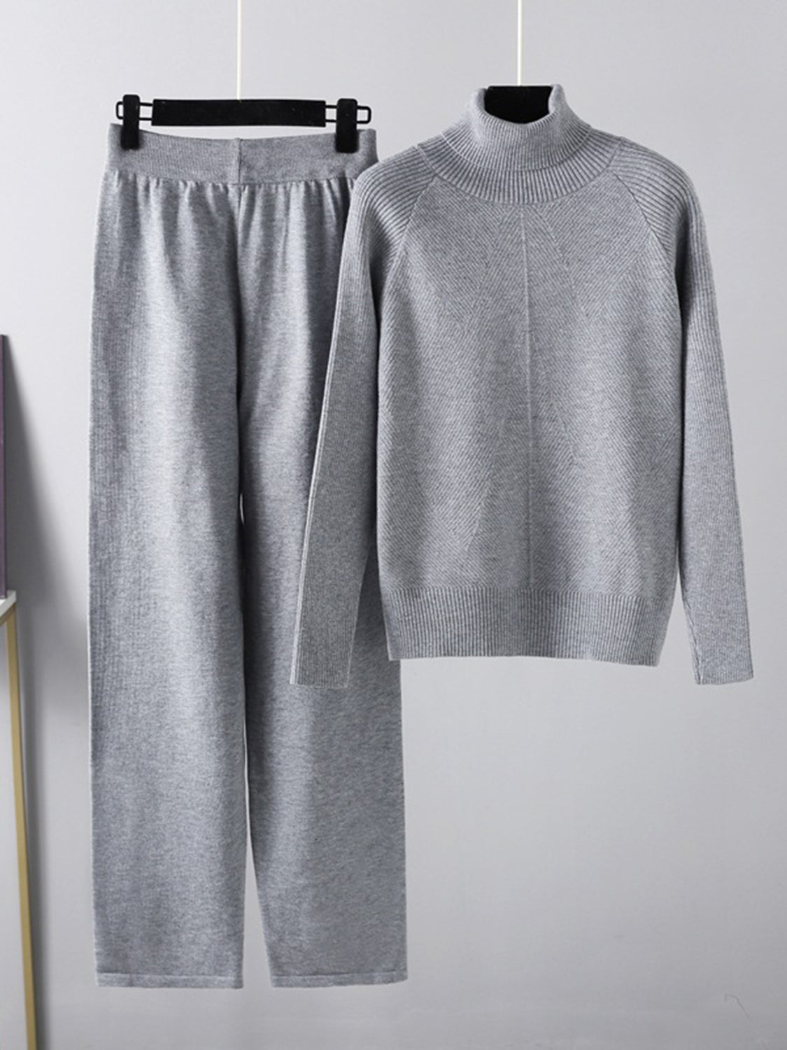 Basic Bae Turtleneck Raglan Sleeve Top and Pants Sweater Set - Sydney So Sweet