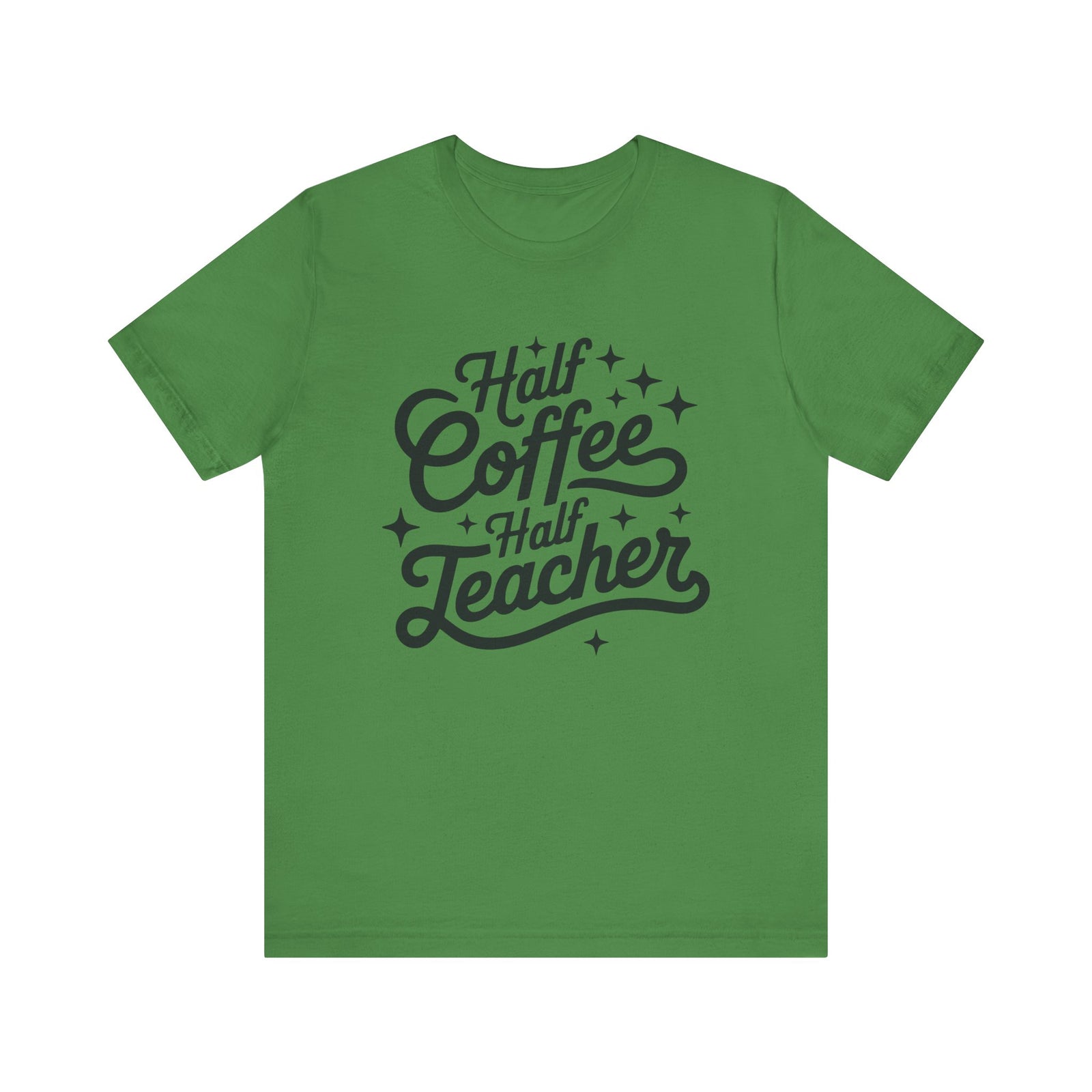 Half Coffee Half Teacher Graphic Tee Teacher Coffee T-Shirt