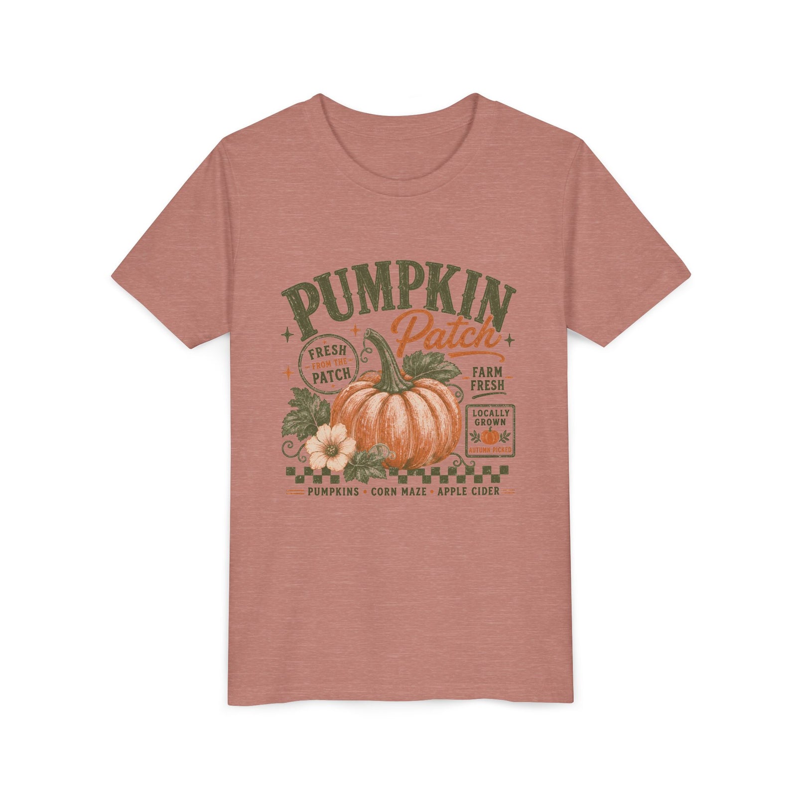 Pumpkin Patch Tee Vintage Fall Harvest Kids Graphic T-Shirt