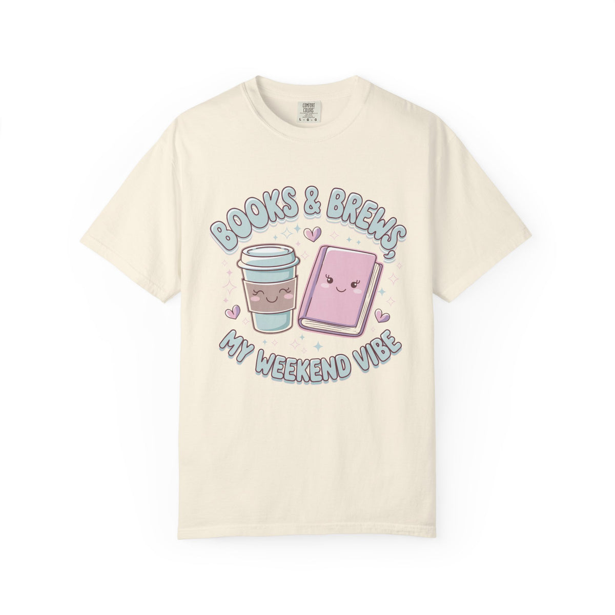 Books & Brews Weekend Vibe Graphic T-Shirt Unisex Book Lover Short Sleeve Tee
