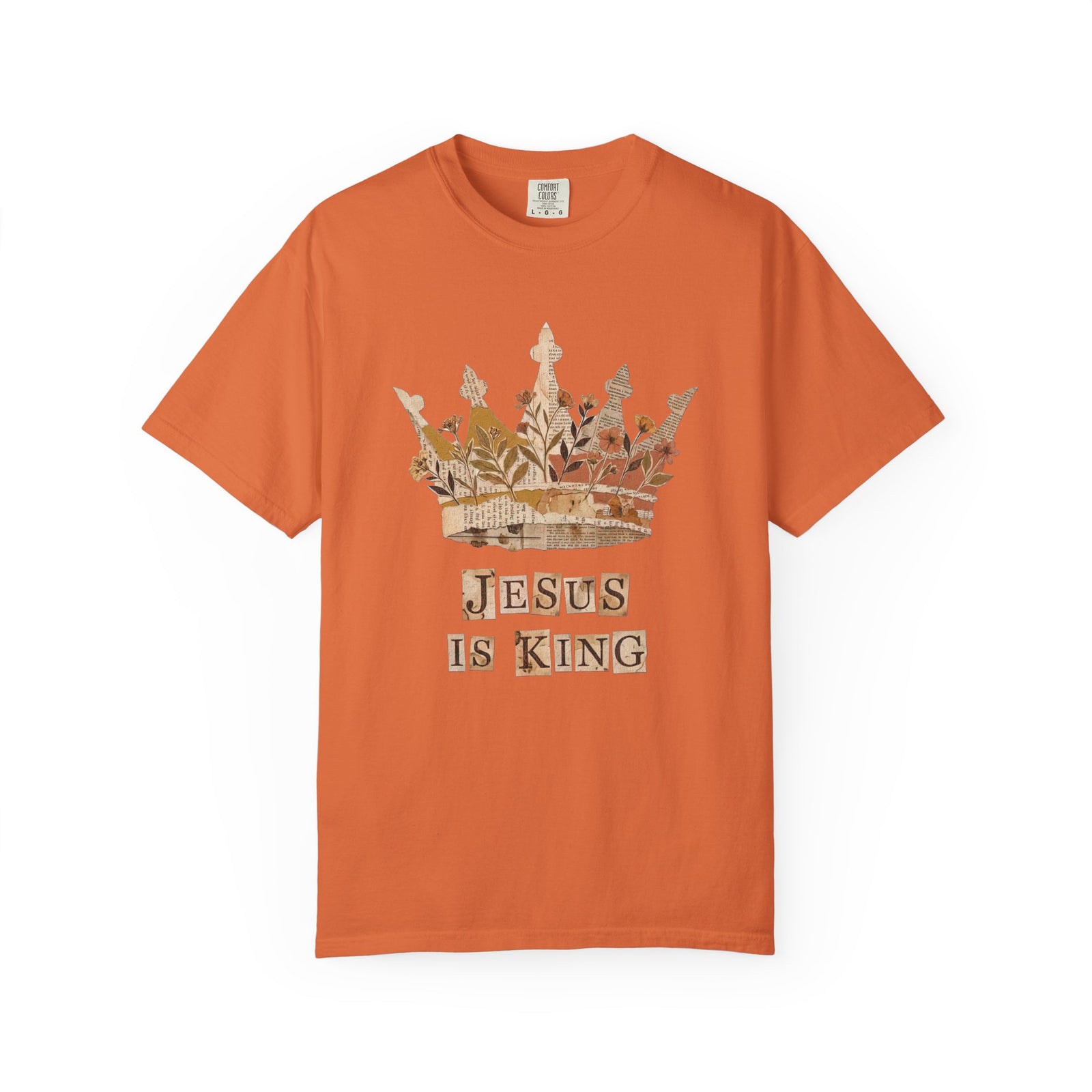 Jesus Is King Collage & Crown T-Shirt Faith-Based Christian Distressed Tee