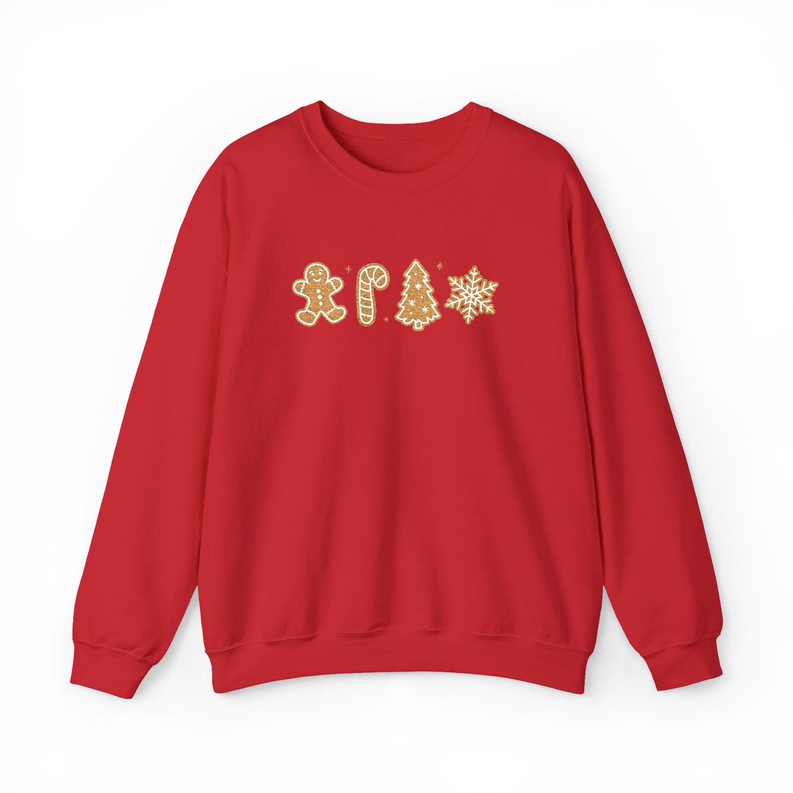 Gingerbread Cookies Heavy Blend Women's Crewneck Embroidered Christmas Holiday Sweatshirt - Sydney So Sweet