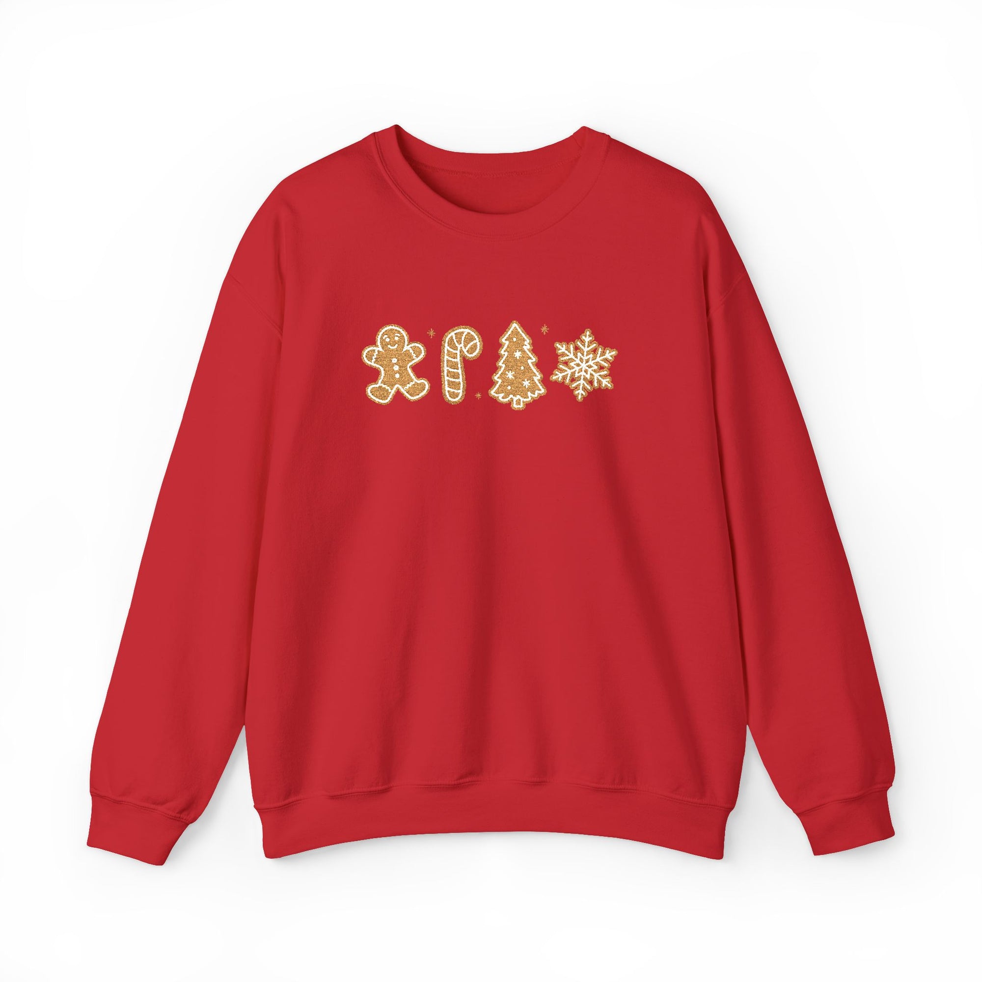 Gingerbread Cookies Heavy Blend Women's Crewneck Embroidered Christmas Holiday Sweatshirt - Sydney So Sweet