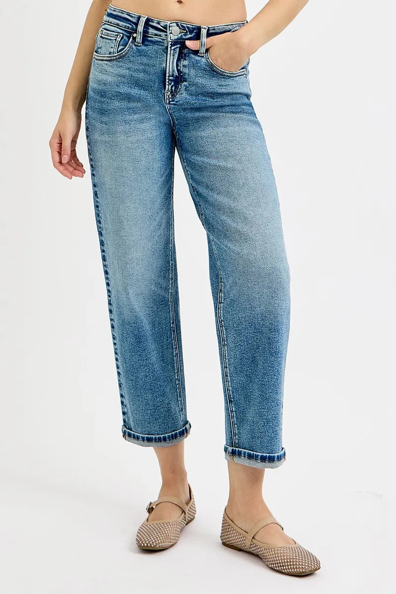 RISEN Full Size High Rise Crop Boyfriend Jeans Plus Size - Sydney So Sweet