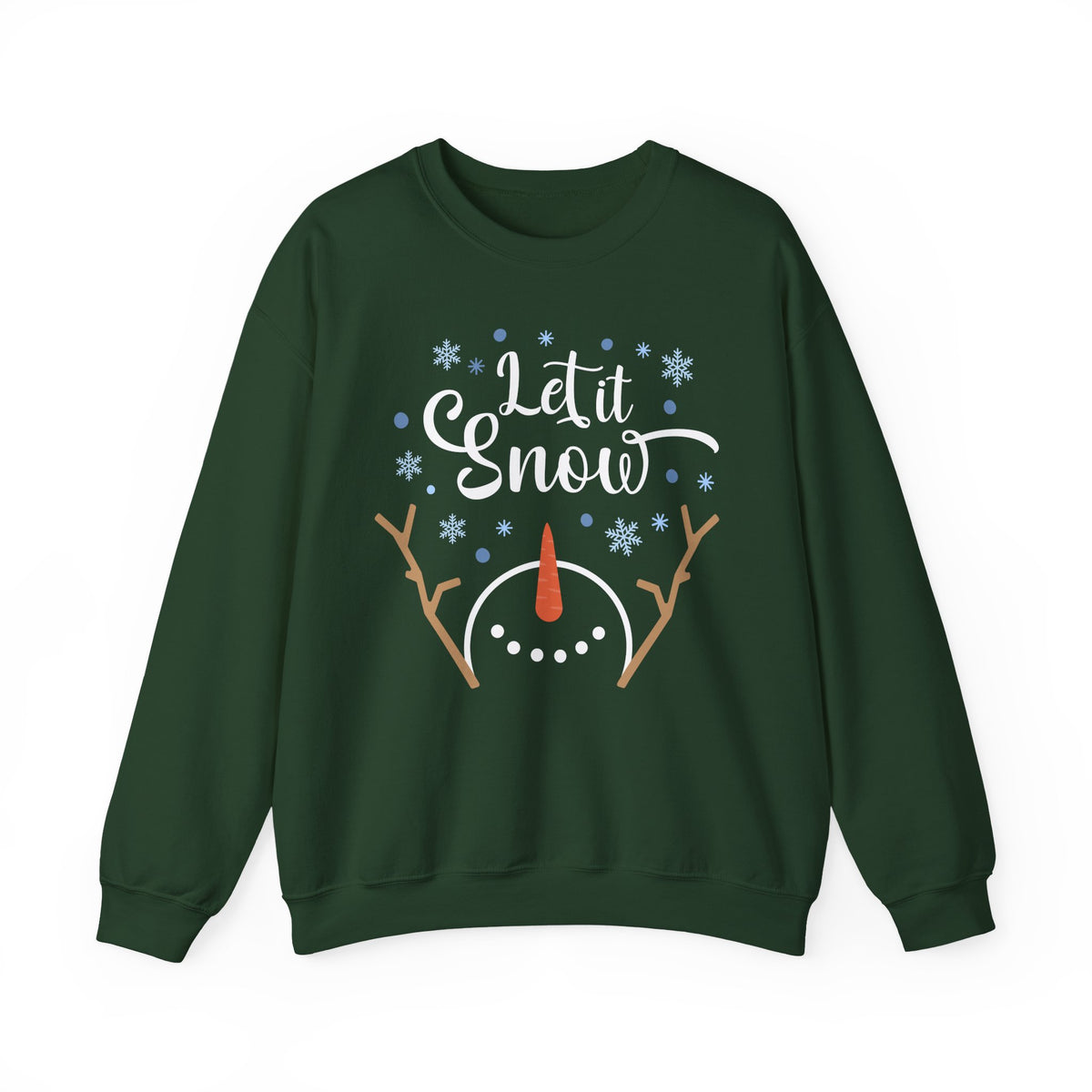 Let it Snow Happy Snowman Winter Crewneck Unisex Sweatshirt
