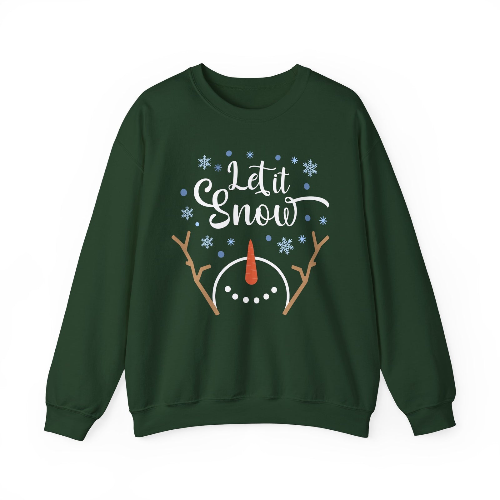 Let it Snow Happy Snowman Winter Crewneck Unisex Sweatshirt