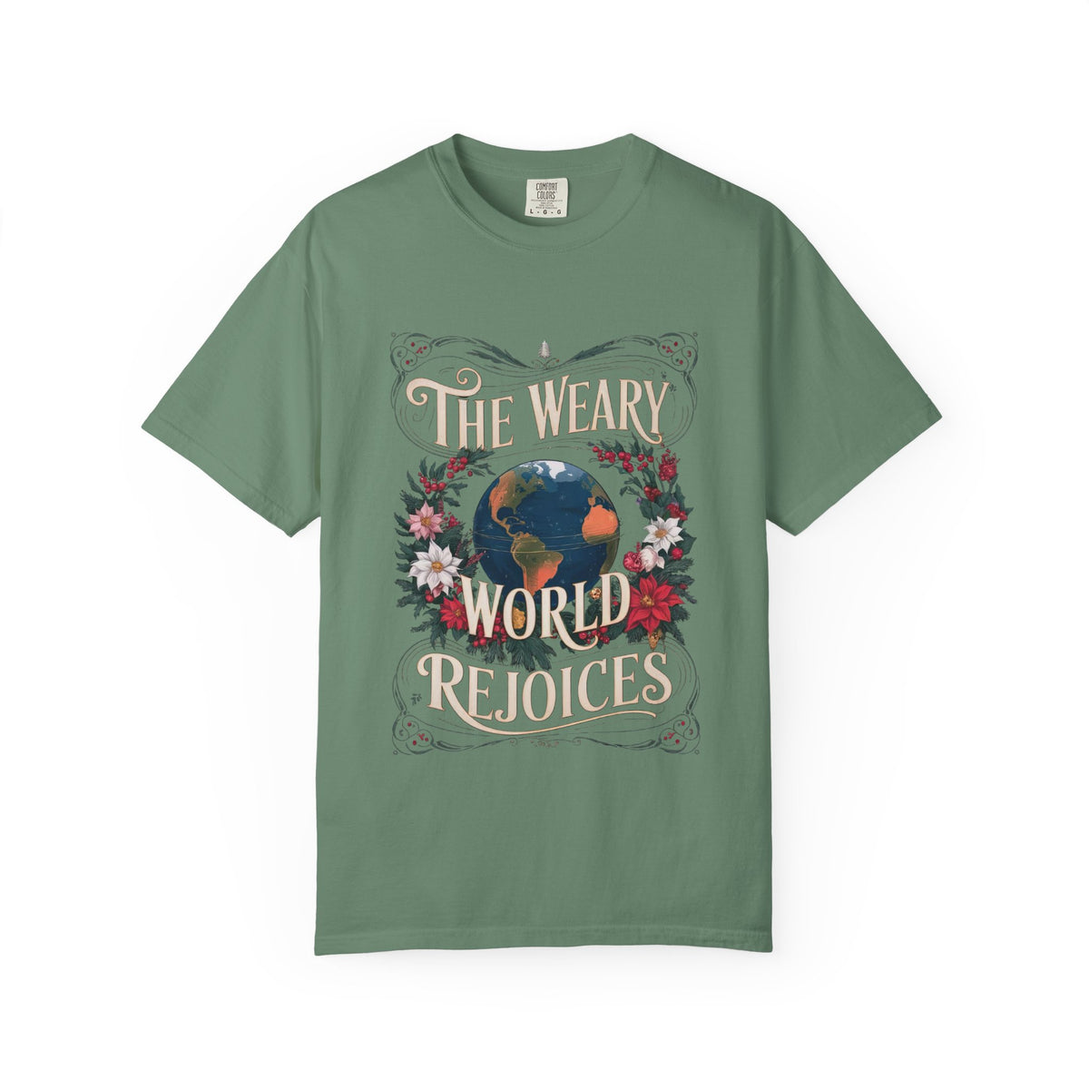 The Weary World Rejoices Christmas T-Shirt Christian Graphic Tee