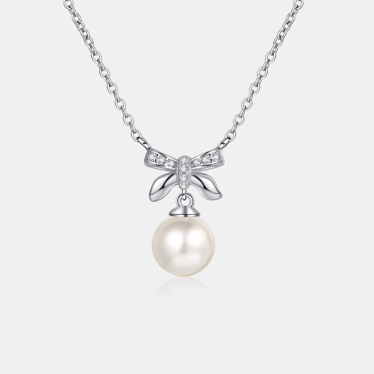 Pearl Pendant Moissanite 925 Sterling Silver Necklace - Sydney So Sweet