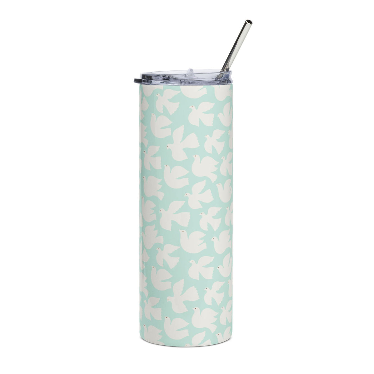 Mint Peace Dove 20oz Floral Stainless Steel Tumbler Insulated Travel Cup