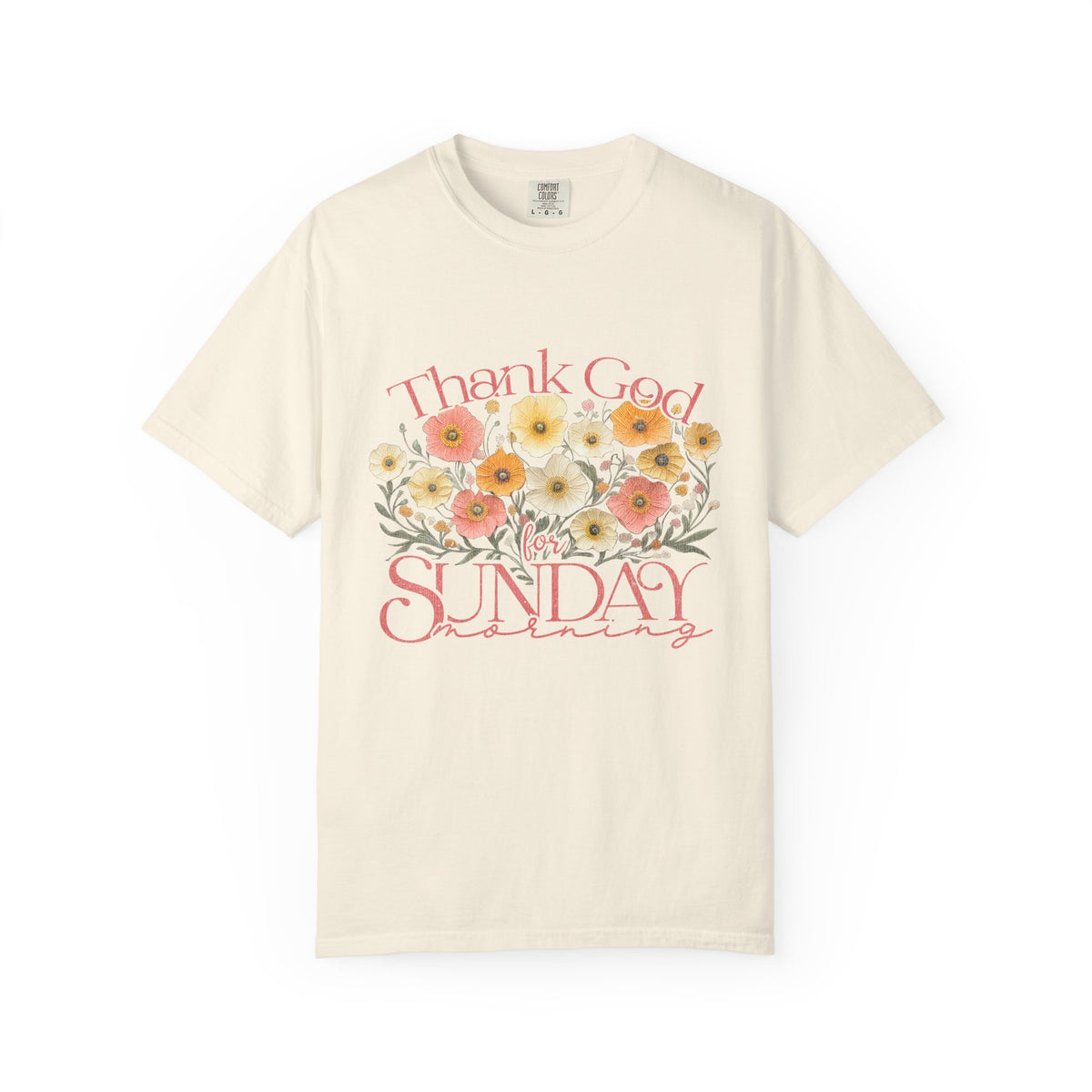 Thank God for Sunday Morning Christian Church Floral T‑Shirt Unisex Distressed Tee