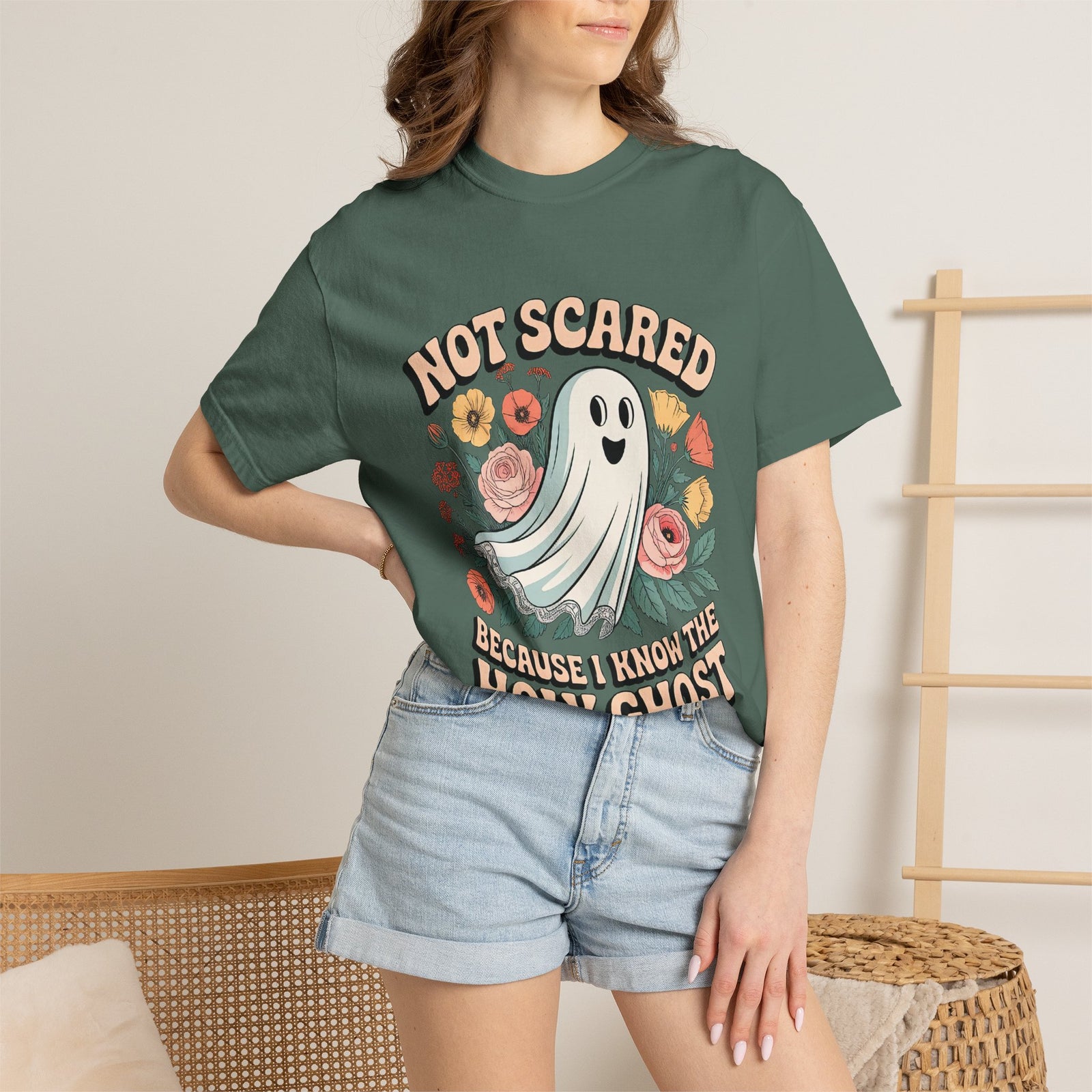Not Scared Holy Ghost T-Shirt Christian Halloween Graphic Tee