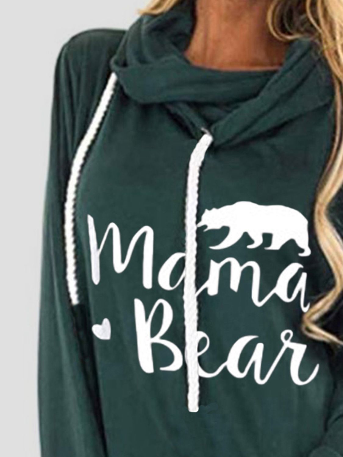 Drawstring Mama Bear Long Sleeve Women's Graphic Hoodie - Sydney So Sweet