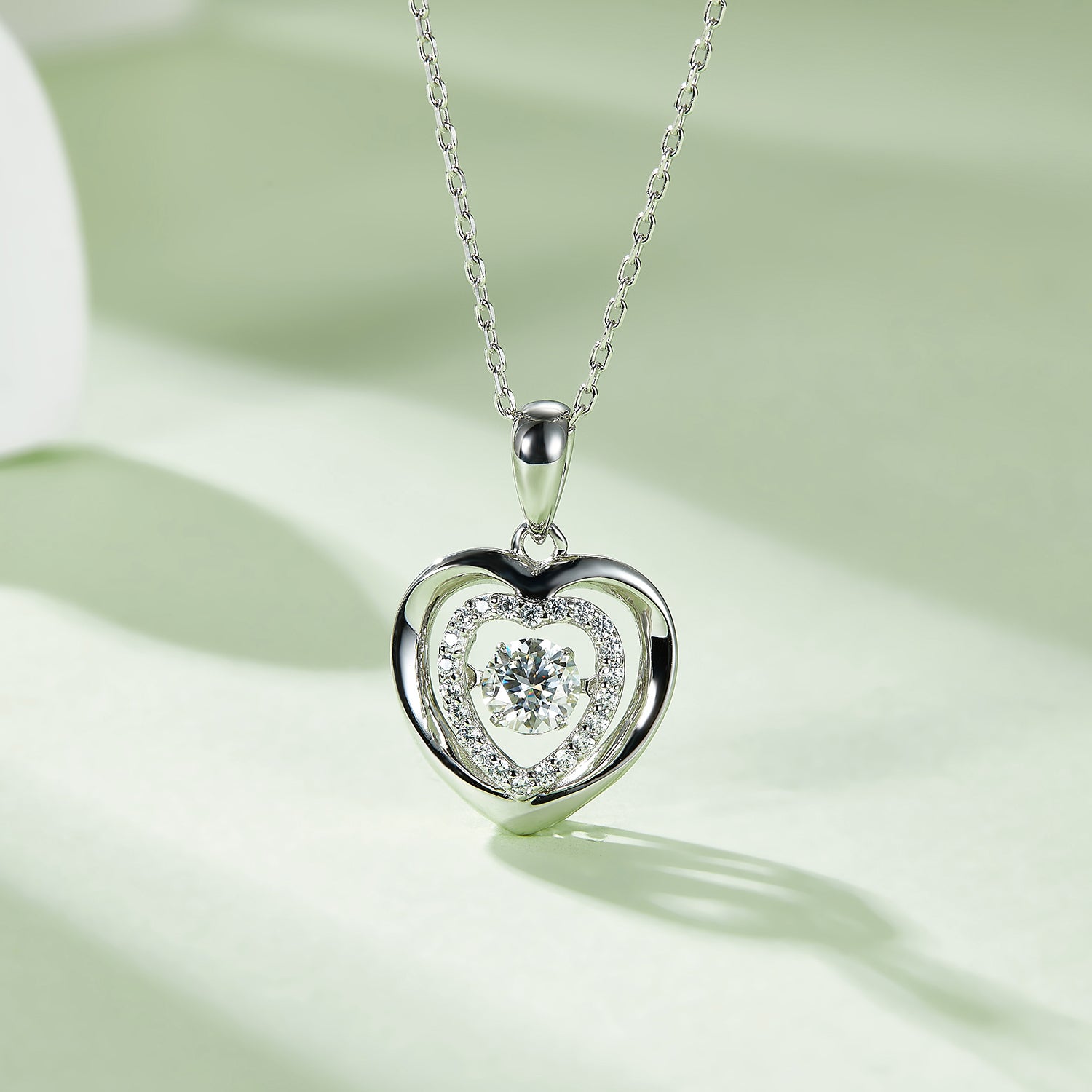 Moissanite 925 Sterling Silver Heart Necklace - Sydney So Sweet